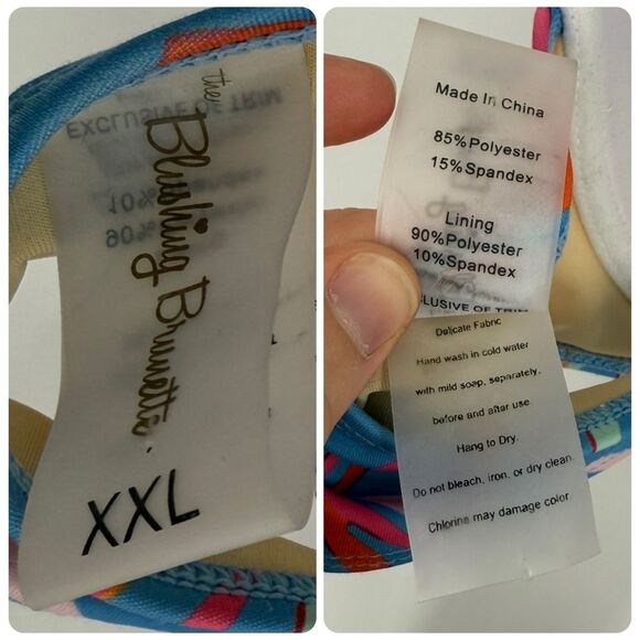 Blushing Brunette Coast On By High Waist Bottom / Underwire Top Bikini Set | XXL - Picture 7 of 9